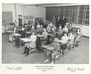 Brooks Elementary Greensboro NC 5th Grade Class Photo 1964 - 1965 - Picture 1 of 2