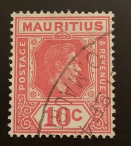 1938-49 Mauritius 10c Red FU Stamp SG256 - Picture 1 of 2