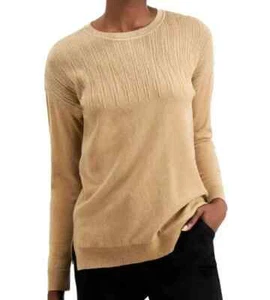 Suéter Alfani Talla XL Camel Beige Pullover Plateado-Brillo Cascada Nuevo con Etiquetas Fu401 - Imagen 1 de 2