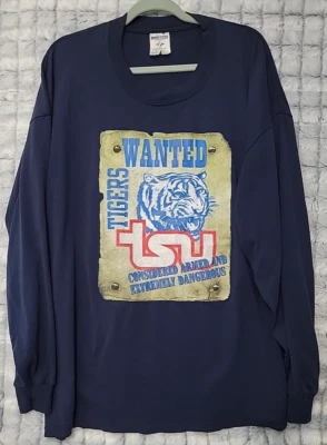 LSU Tigers Wanted Poster Men's 3X Navy Blue T-shirt NCAA College Football Alumni - Image 1 of 4