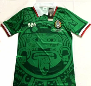 ABA SPORT Mexico 1998 Jersey LARGE RETRO France NO NAME shirt Home TRUE SIZE L - Picture 1 of 4