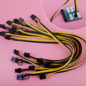 10stk 50CM PCI-E 6 polig auf 2x 6 + 2 polig Mining Breakout Adapterkabel tp - Zdjęcie 1 z 4