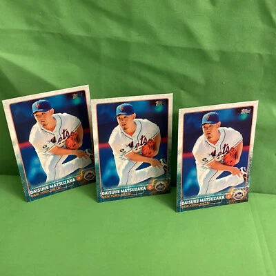 DAISUKE MATSUZAKA, three 2015 Topps baseball cards, #133, NEW YORK METS - Image 1 of 4