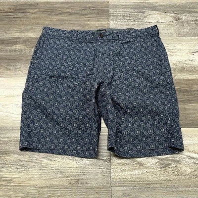 Мужские хлопчатобумажные шорты J Crew Stanton с цветочным рисунком синие белые коричневые 35 AOP плоские спереди - Изображение 1 из 4