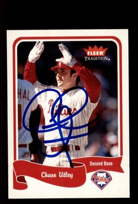 Signed Baseball Card Auto Chase Utley 2004 Fleer Tradition #120 Phillies - Image 1 of 2