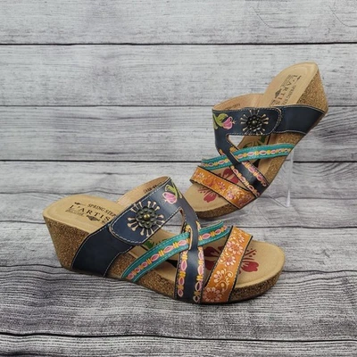 Spring Step L'Artiste Swan Sandals Leather Wedge Shoes Womens 37 EU 6.5-7 US - Image 1 of 4