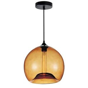 Black One Light Mini Pendant from the Glass Collection - Picture 1 of 6