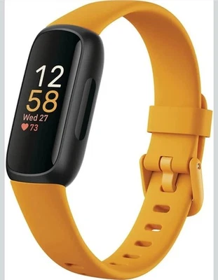 Fitbit Inspire 3 Health + Fitness Tracker Yellow/Orange Sleep Monitor GPS  - Image 1 of 3