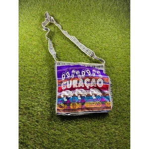 Bolso de hombro de recuerdo de Curazao tejido tapiz viaje bolso de mano - Imagen 1 de 3