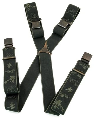 LACHASSE® La Chasse® Hosenträger mit Jagdmotiven NEU oliv für Lederhosen