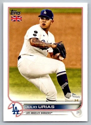 2022 Topps UK Edition Julio Urias Los Angeles Dodgers #22 - Image 1 of 2