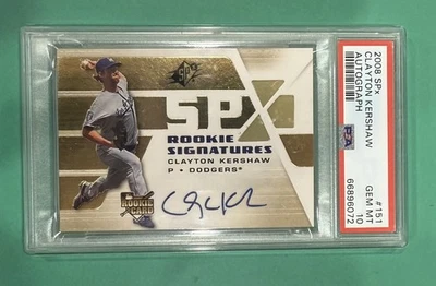 2008 UD SPX CLAYTON KERSHAW ROOKIE RC AUTO PSA 10 GEM MINT #151 DODGERS - Image 1 of 2
