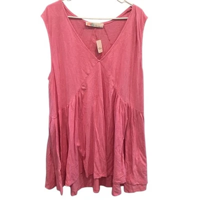 Mini Vestido Túnica Free People Playa Top Talla XL Rosa Boho Hippie Informal NUEVO Foto 1 de 4