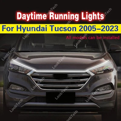 For Hyundai Tucson Front Grille Trim LED Hood Strip Lights DRL Decorative Lamp - Image 1 of 4