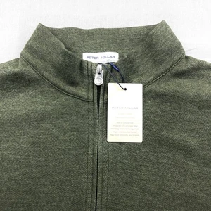 Peter Mill Crown Comfort Interlock Tri Blend Quarter Zip Sweater Green LRG $150 - Picture 1 of 7