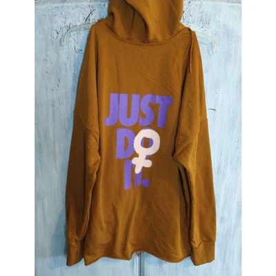 Sudadera con capucha Nike Just Do It mostaza hombro frío nueva sin etiquetas mediana Foto 1 de 4