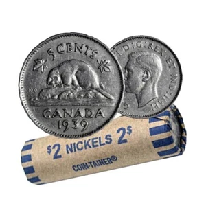 1939 Canadian 5-Cent Beaver Nickel Coin Circulated - Bild 1 von 1