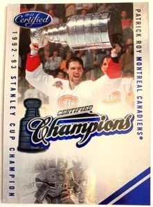 Patrick Roy - Montreal - 2010-11 Certified Champions MIRROR BLUE Parallel #/100 - Picture 1 of 3