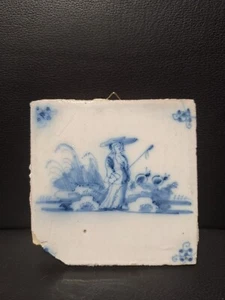antike holländische fliese kachel delft sehr alt 13x13cm - Picture 1 of 2