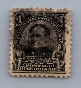 *KAPPYS STAMPS 15006 US REGULAR ISSUE SCOTT 311 $1.00 FARRAGUT USED VF SM FAULTS - Picture 1 of 2