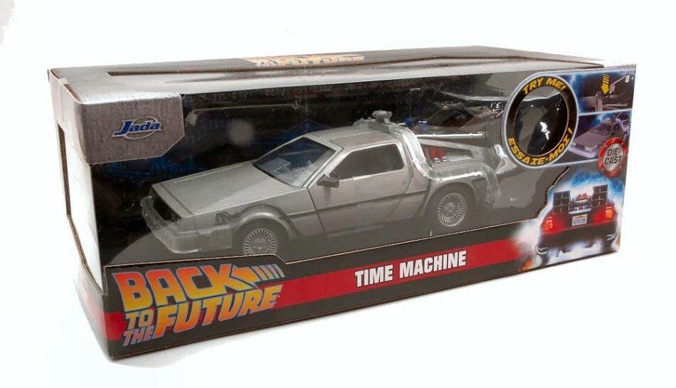 Jada Toys DE LOREAN "BACK TO THE FUTURE" TIME MACHINE W/LIGHTS TRY ME 1:24 - Immagine 1 di 1
