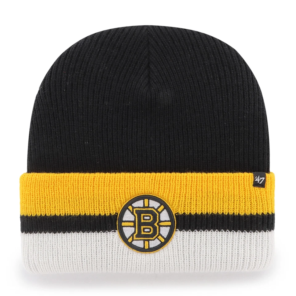 '47 NHL Boston Bruins Wollmütze Mütze Split Cuff Knit Beanie hat 196895666695