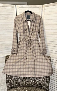 ModCloth Women's Plaid Trench Coat Size Small NWT - Picture 1 of 6