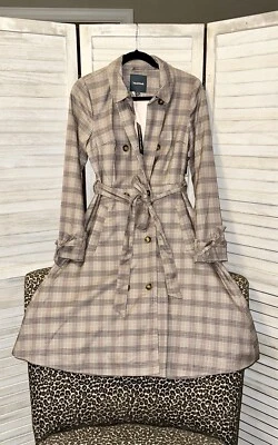 ModCloth Women's Plaid Trench Coat Size Small NWT - Image 1 of 4