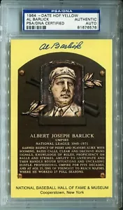 Al Barlick HOF Hall of Fame umpire auto signed postcard autograph PSADNA slabbed - Picture 1 of 1