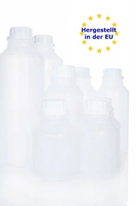 Botella redonda HDPE con tapón de rosca y escala 0,25L, 0,5L, 1L, plástico - Imagen 1 de 28