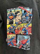 Vintage Movie World Warner Bros Kids Superman T-shirt Size 10 In Exc Cond 