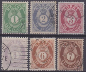 NORGE - 1872 / 1875 - PROBLEMA DEFINITIVO HABILIDAD - JUEGO COMPLETO MI: 16-21 - USADO - Imagen 1 de 1