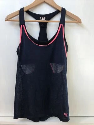 Camiseta sin mangas Abercrombie & Fitch A&F Active Azul Rosa Malla Capas Fitness Talla M Foto 1 de 4