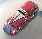 Vintage Marx Tin Litho Windup Toy Red & Yellow Tricky Taxi Works!