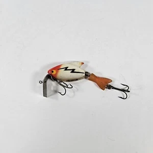 Vintage Heddon Firetail Sonic Angelköder Köder weiß mit schwarzem Streifen - Bild 1 von 8