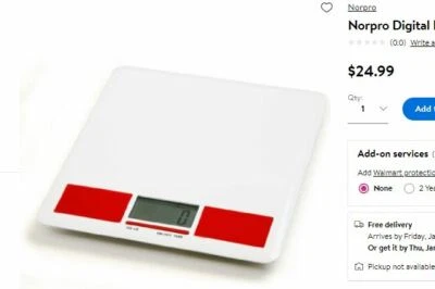 Báscula de cocina Norpro Digital Diet pesa hasta 11 libras (5 kg) Foto 1 de 4