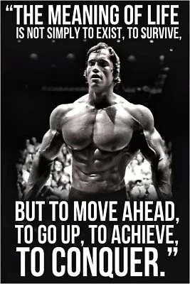 Póster Arnold Schwarzenegger culturismo citas motivacionales arte lienzo póster Foto 1 de 4