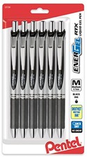 Pentel EnerGel RTX Retractable Liquid Gel Pen, Medium Line, Metal Tip, Black Ink