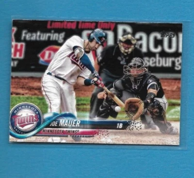 2018 Topps Joe Mauer Card, Minnesota Twins MLB Catcher #231 - Image 1 of 2