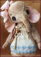 Ready to Ship Bears artist Antique Vintage Elephant Teddy Bear doll Ooak baby nr