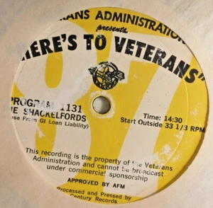 RADIO SHOW: HERE'S TO VETERANS #1132 TEX RITTER, #1131 THE SHACKELFORDS - Imagen 1 de 2