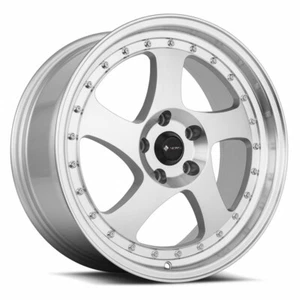 18x8 Vors VR2 5x114.3 +35 Silver Machine Chrome Rivet Wheels (Set of 4) - Picture 1 of 2