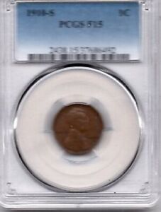 1910-S LINCOLN HEAD CENT PCGS F15 SEMI-KEY COIN CIRCULATED PENNY FREE SHIPPING!