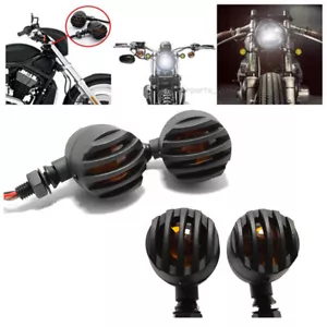 4PCS LED Motorcycle Turn Signals Indicator Lights 12V Bullet Blinker Lamp Amber - Picture 1 of 13
