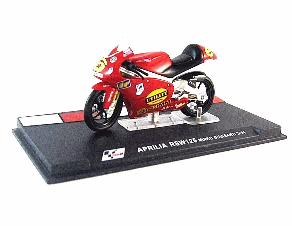 APRILIA RSW 125 #6 RED IXO ALTAYA 1:24 DIECAST MOTORCYCLE COLLECTOR'S MODEL, NEW - Image 1 of 4