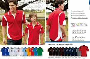 New Kids Boys Girls Quick Dry Contrast Panel Casual Sports Polo Tops Team Wear - Picture 1 of 23