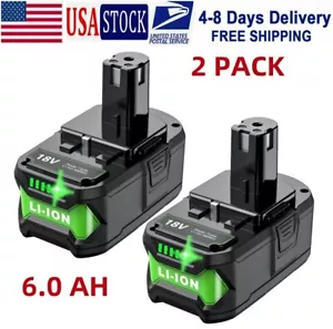 NEW 6.0Ah 18V One Plus P108 For Ryobi Lithium Battery P102 P107 BPL1820 BPL-1815 - Picture 1 of 4