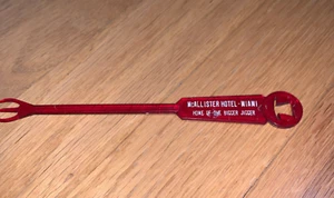 Vintage McALLISTER HOTEL, Miami - SWIZZLE STICK Home of the BIGGER JIGGER - Picture 1 of 5
