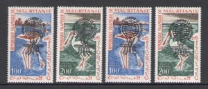1962 MAURITANIE - Posta Aerea Soprastampati - Catalogo Yvert n. 20A-20D - Uccell - Imagen 1 de 1