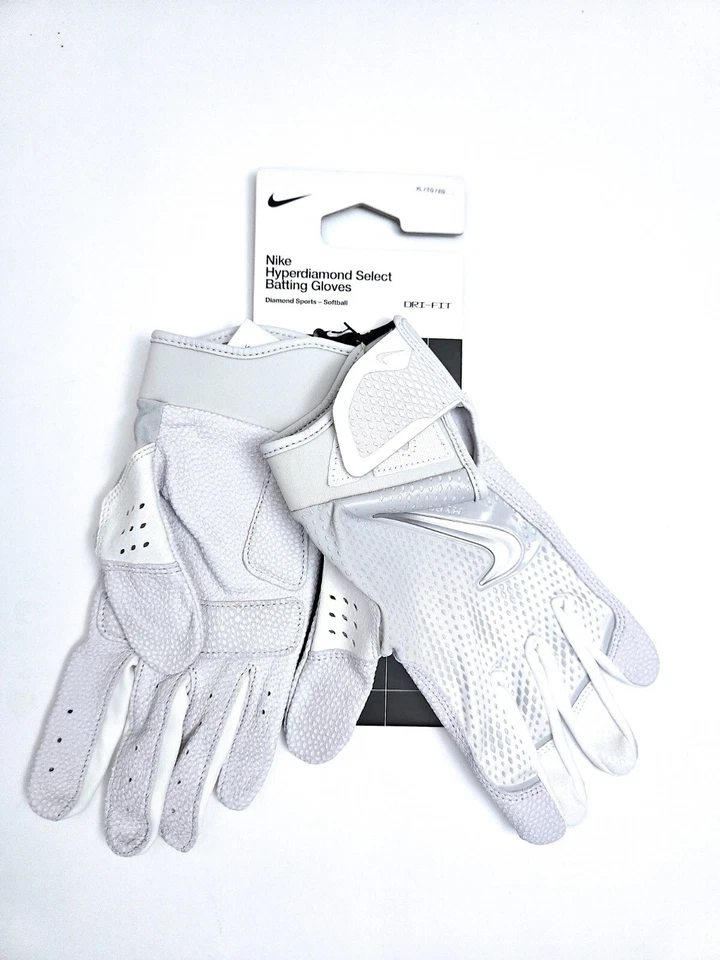 Guantes de bateo Nike Hyperdiamond Select talla XL color blanco/plateado/gris Foto 1 de 1